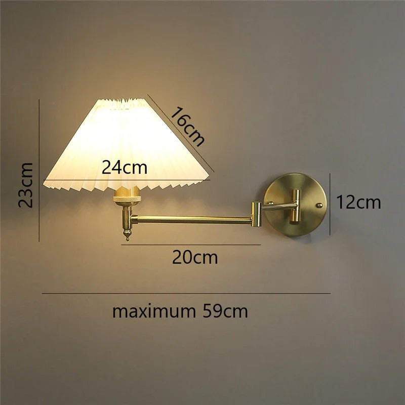 Nordic Style LED Folding Wall Lamp with Rotating Arm for Bedroom & Study