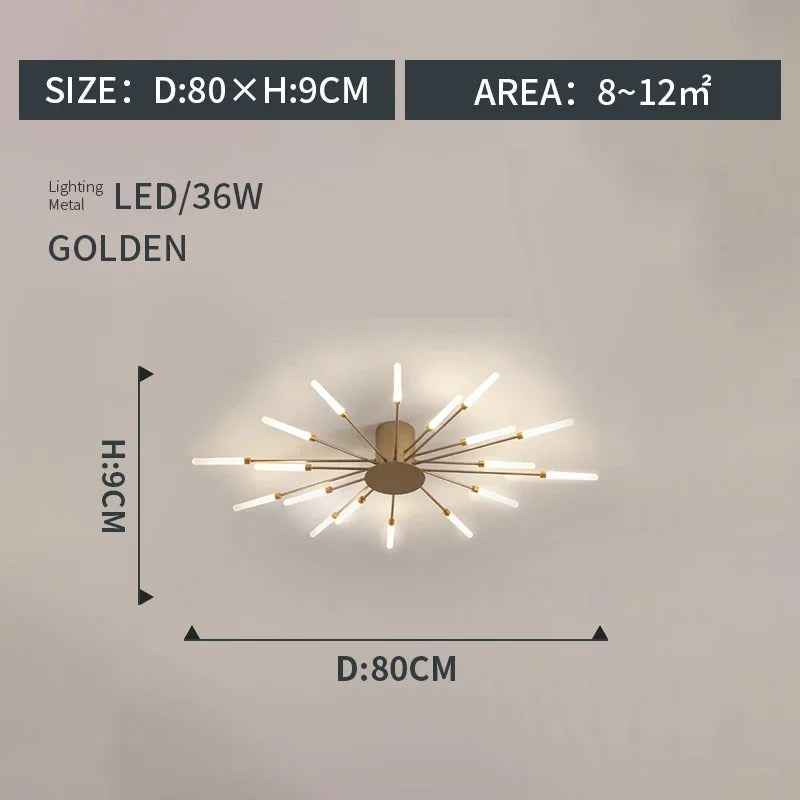 LumiereLux Rotating LED Fireworks Ceiling Light - Italian Luxury Design