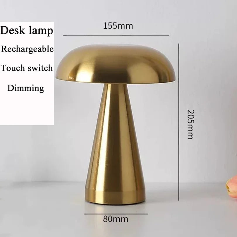 Enlite - Retro Mushroom LED Table Lamp with Touch Sensor & Rechargeable Battery