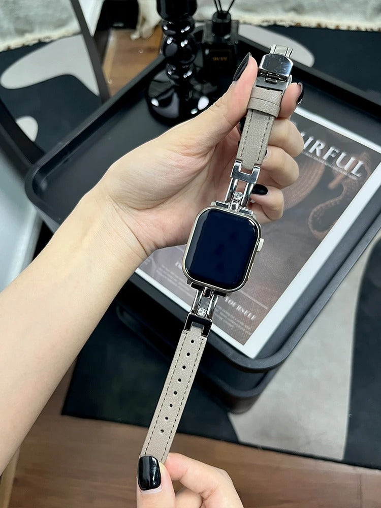 AtelierCraft - Luxury Slim Leather Band for Apple Watch Ultra & Series 4–11