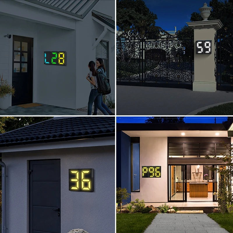 HomeShine - Solar Powered LED House Numbers for Easy DIY Installation