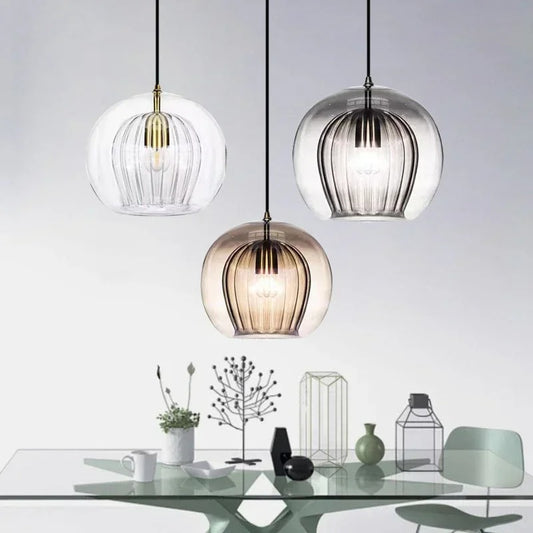IlluminateLux Modern Glass LED Pendant Light for Dining & Home