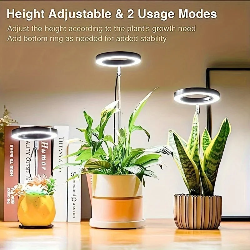 Indoor LED Plant Grow Lights with Stable Base - Adjustable Height & Full Spectrum Plant Lamp