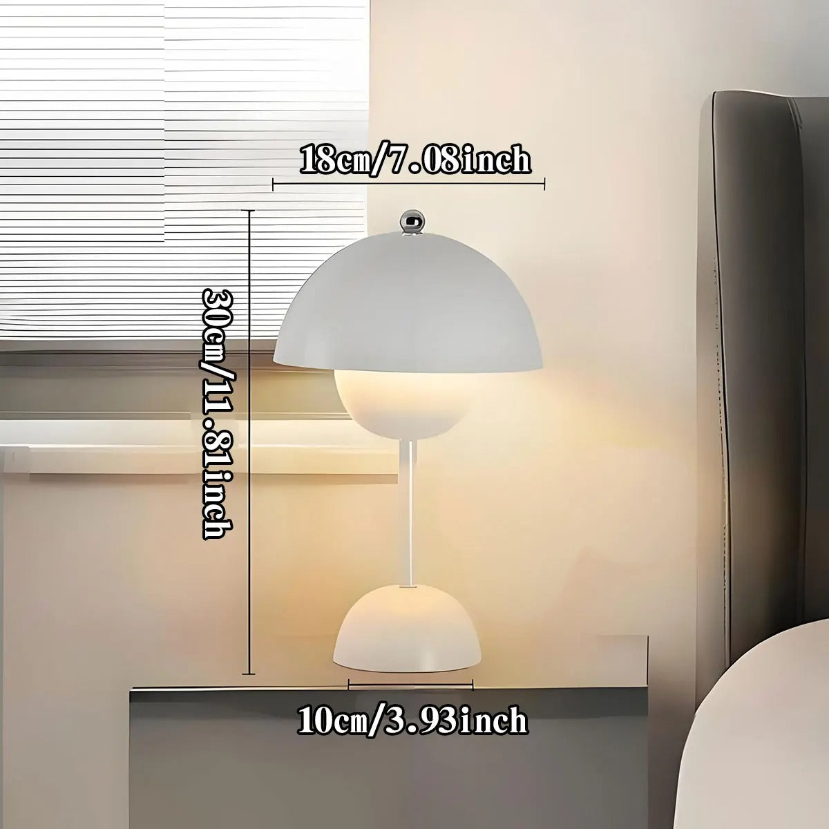 Home Decor Hub - Modern Mushroom LED Table Lamps, Rechargeable Touch Night Light