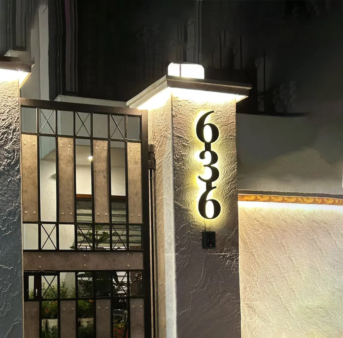 LED House Number & Letter for Outside - Stainless Steel, Floating Home Address Number with Durable, Waterproof