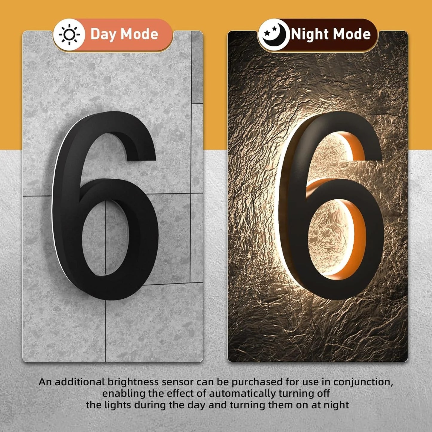 LED House Number & Letter for Outside - Stainless Steel, Floating Home Address Number with Durable, Waterproof