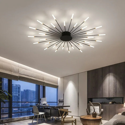 LumiereLux Rotating LED Fireworks Ceiling Light - Italian Luxury Design