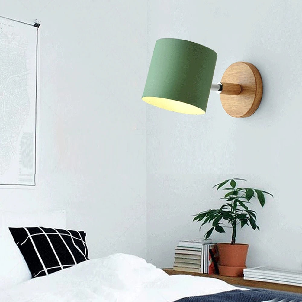 Luminos Nordic Macaron LED Wall Sconce - Minimalist Solid Wood Indoor Light