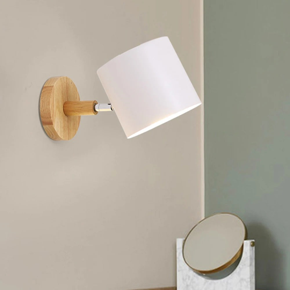 Luminos Nordic Macaron LED Wall Sconce - Minimalist Solid Wood Indoor Light