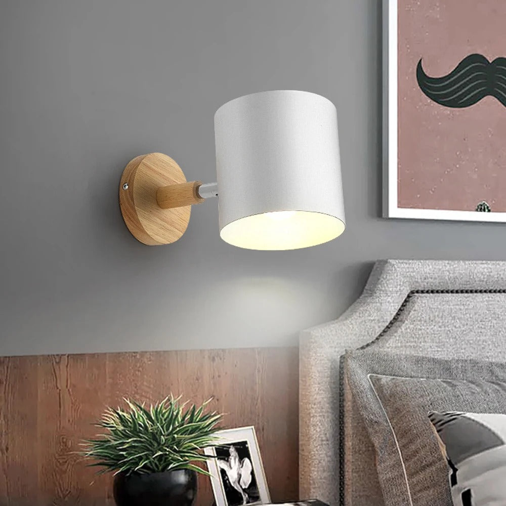Luminos Nordic Macaron LED Wall Sconce - Minimalist Solid Wood Indoor Light