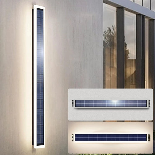 Luminova - Modern Outdoor Long Solar LED Wall Lights, Waterproof & Energy Efficient