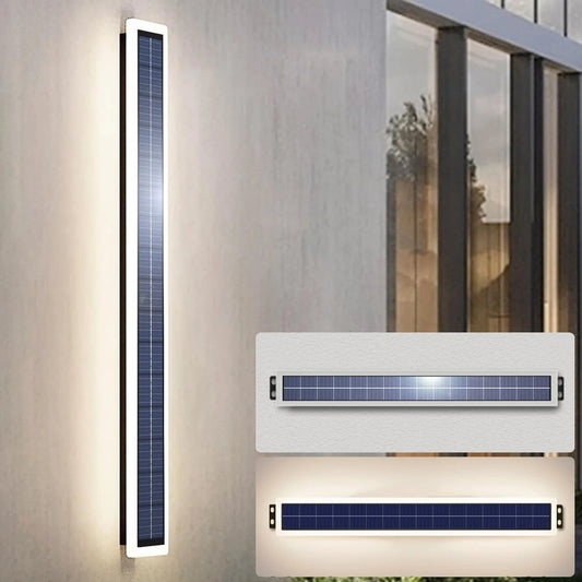 Luminova - Modern Outdoor Long Solar LED Wall Lights, Waterproof & Energy Efficient