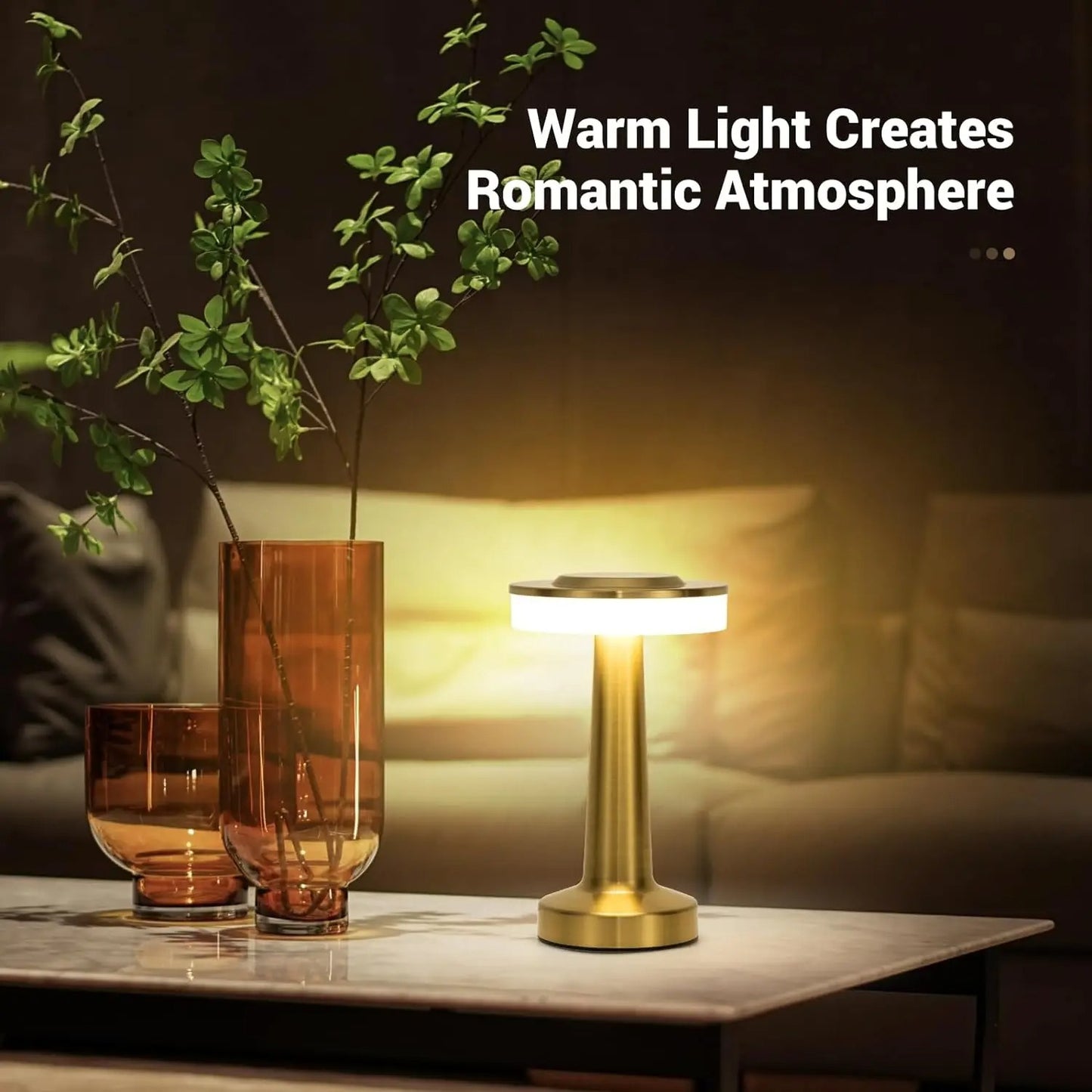 Luminova - Wireless LED Table Lamp with Touch Sensor, Dimmable & Rechargeable
