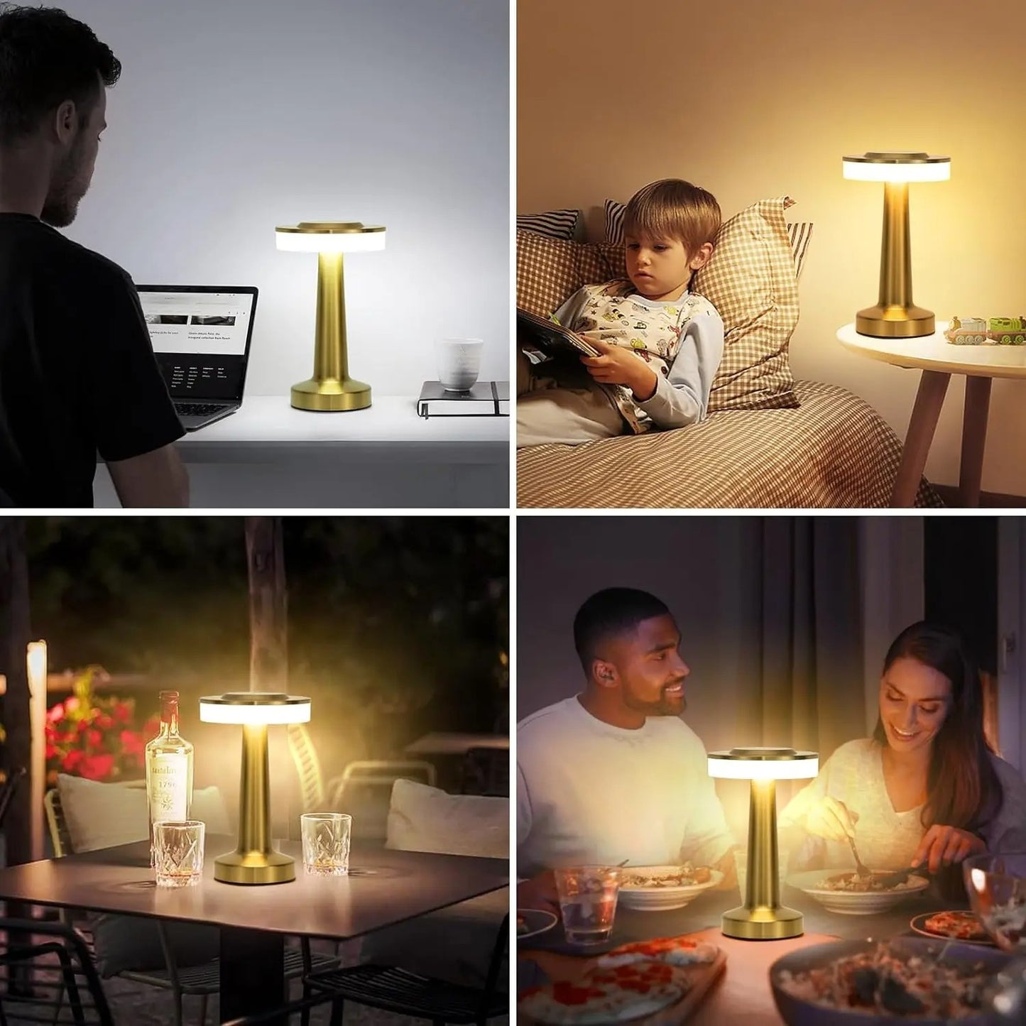 Luminova - Wireless LED Table Lamp with Touch Sensor, Dimmable & Rechargeable