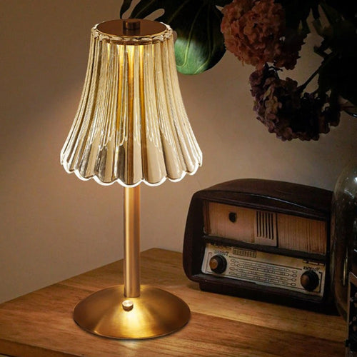 Luxurious Crystal Table Light, Rechargeable, Touch Dimmable 3 Color LED Lamp for Home Decoration