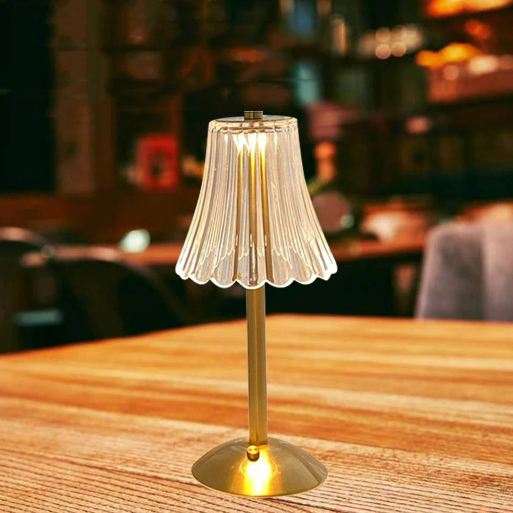 Luxurious Crystal Table Light, Rechargeable, Touch Dimmable 3 Color LED Lamp for Home Decoration