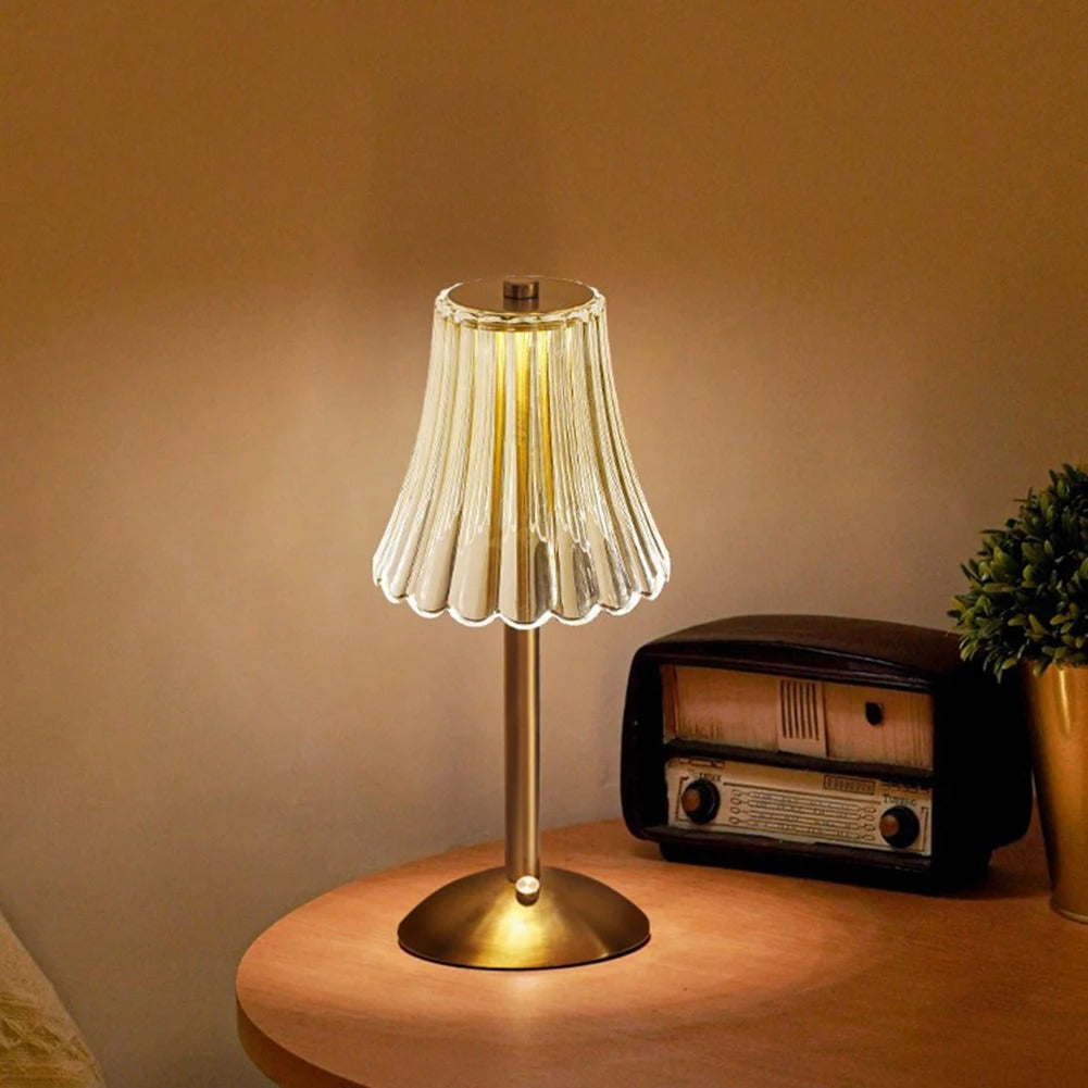 Luxurious Crystal Table Light, Rechargeable, Touch Dimmable 3 Color LED Lamp for Home Decoration