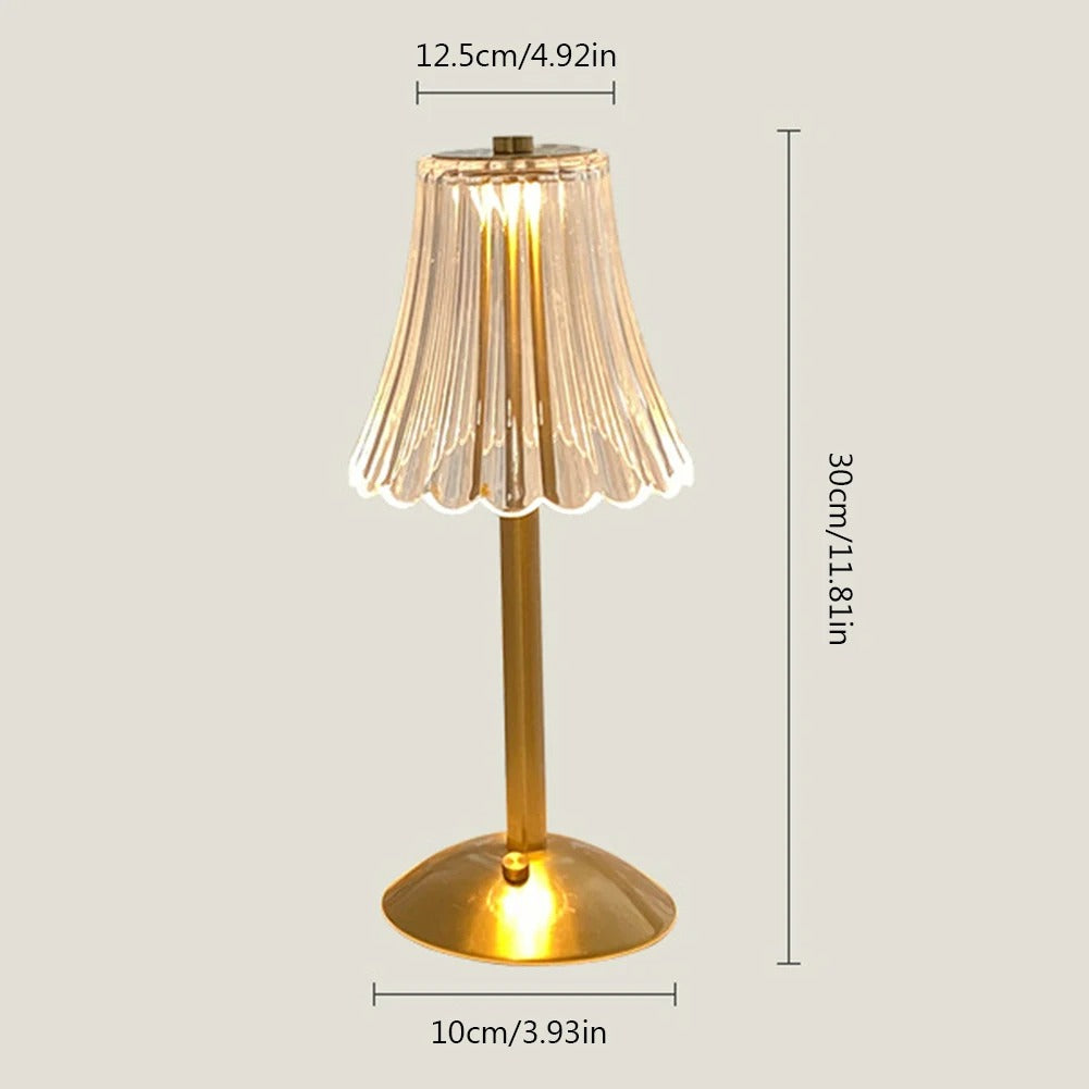 Luxurious Crystal Table Light, Rechargeable, Touch Dimmable 3 Color LED Lamp for Home Decoration