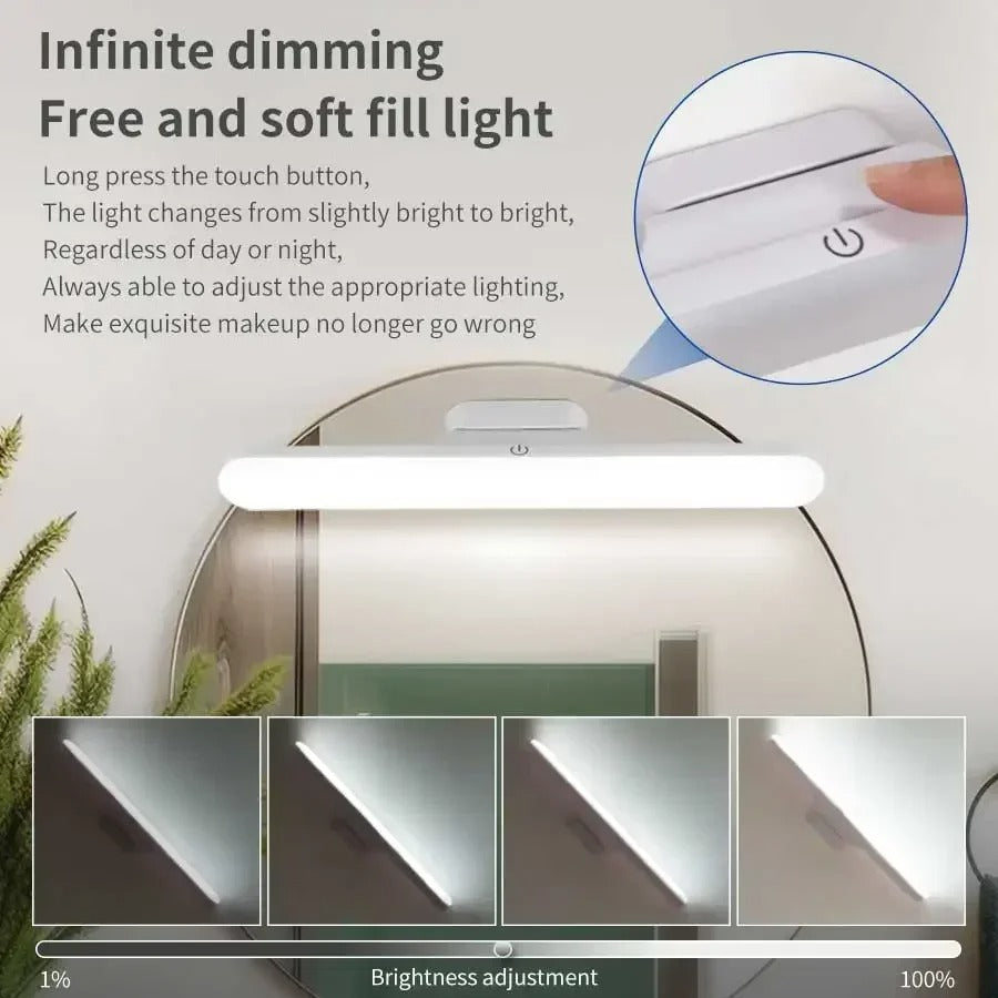 MagnifiGlow Magnetic LED Makeup Mirror Light with Eye Protection