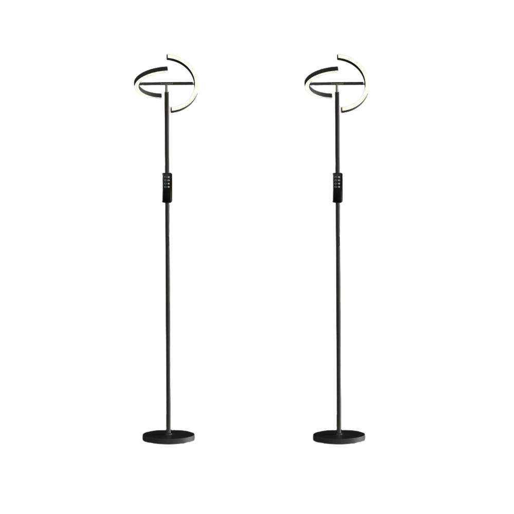 Modern 69" LED Floor Lamp with Remote, 330° Rotatable Torchiere, Dimmable & Adjustable Brightness
