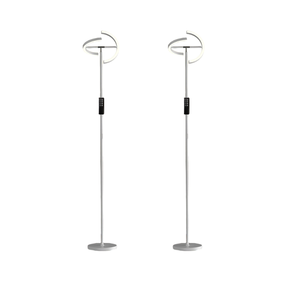 Modern 69" LED Floor Lamp with Remote, 330° Rotatable Torchiere, Dimmable & Adjustable Brightness