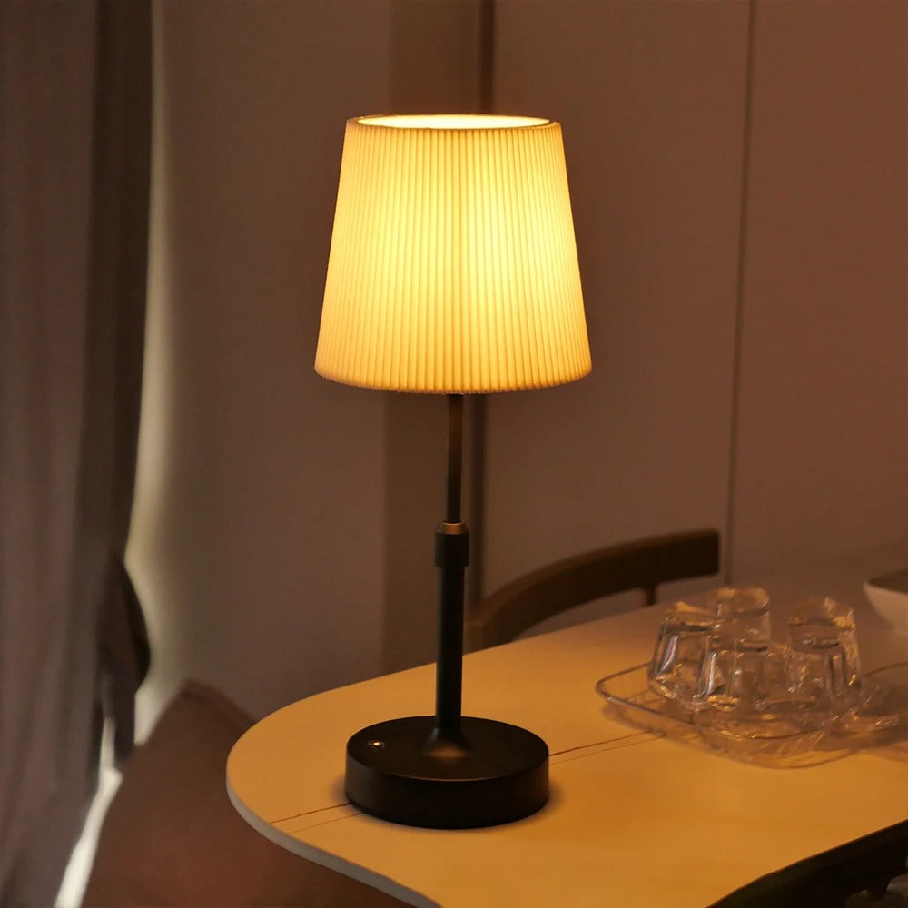 Modern Aluminum Touch Sensor Table Lamp, Rechargeable Desk Light - Replaceable E12 Bulb