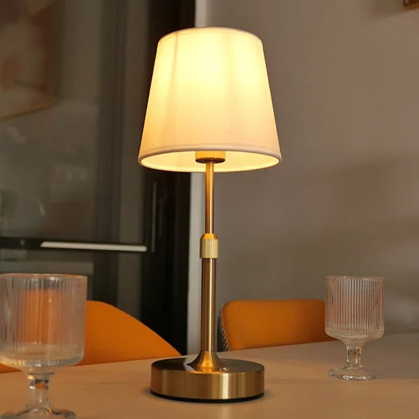 Modern Aluminum Touch Sensor Table Lamp, Rechargeable Desk Light - Replaceable E12 Bulb