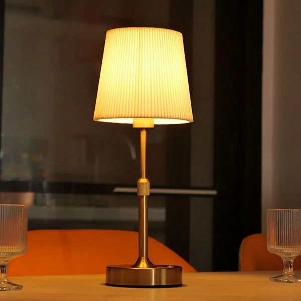 Modern Aluminum Touch Sensor Table Lamp, Rechargeable Desk Light - Replaceable E12 Bulb