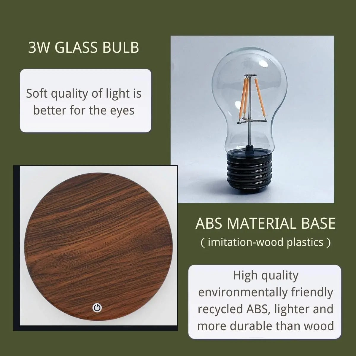 Modern Floating Lamp, 360 Rotation Magnetic Light Bulb for Office, Bedroom, Living Room