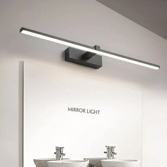 Modern LED Mirror Light Wall Lamp for Bathroom - Waterproof Indoor Flat Lighting for Makeup
