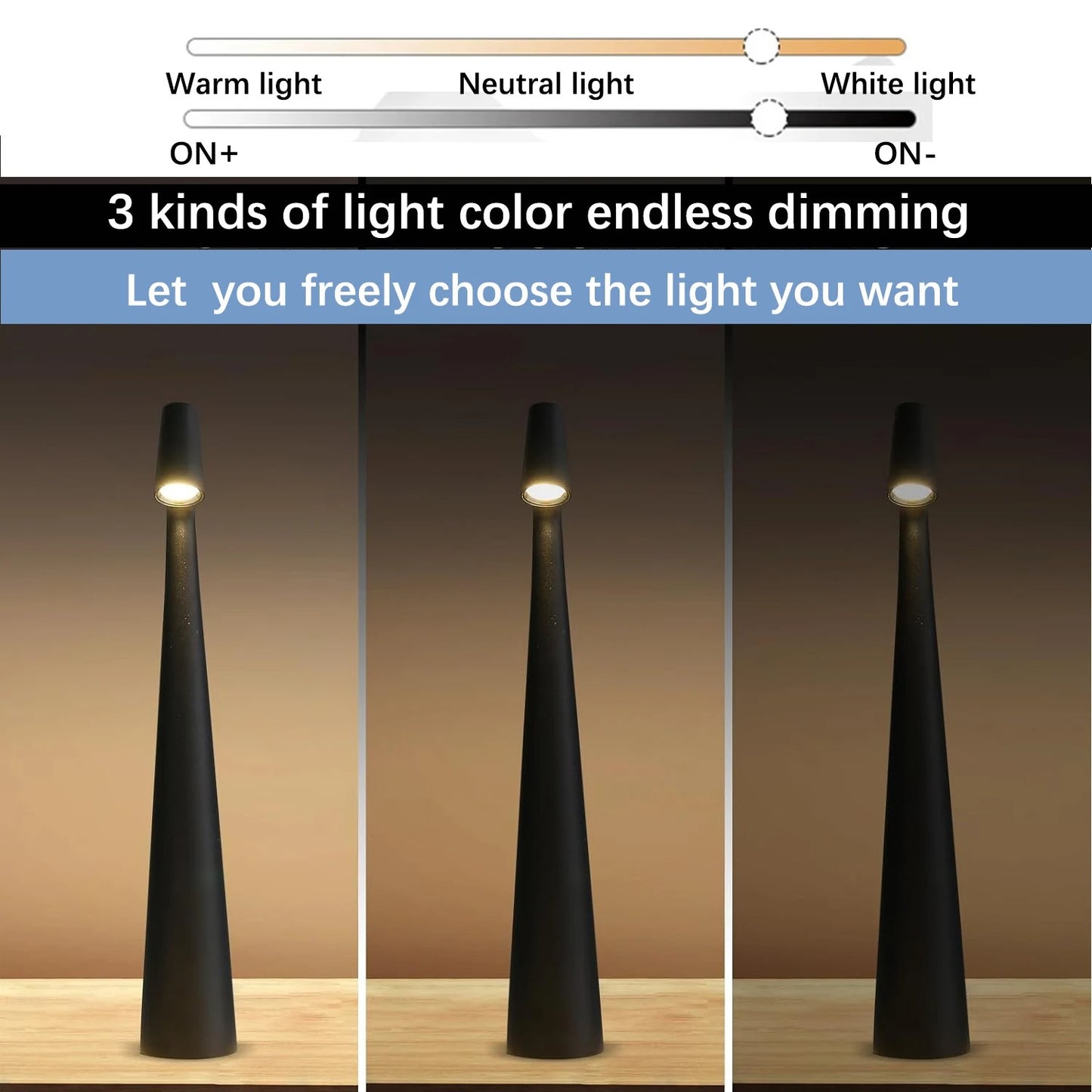Modern LED Touch Sensor Table Lamp - Portable & Rechargeable Desk Light for Reading