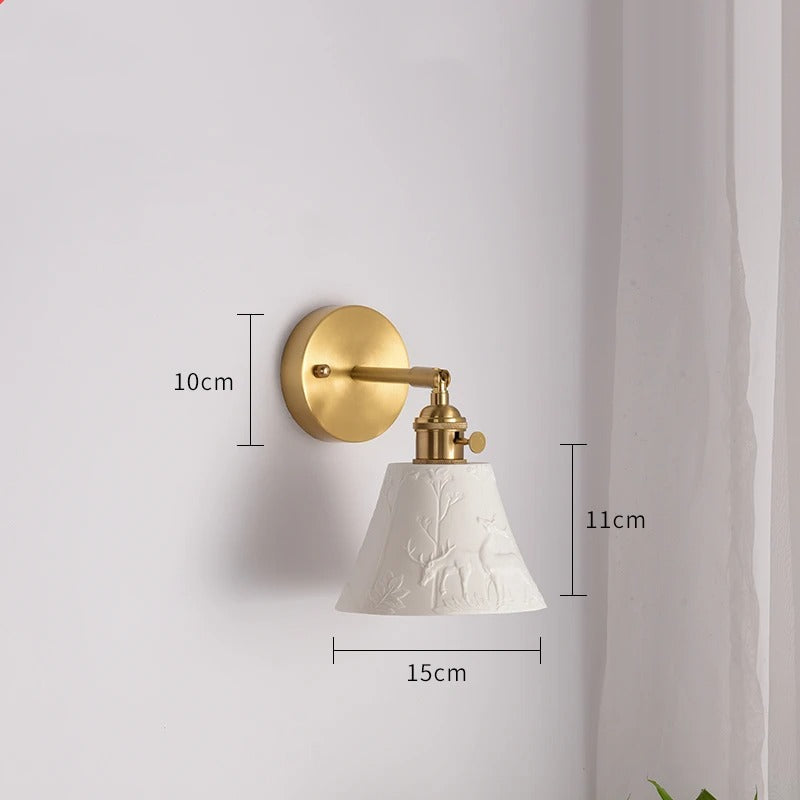 ModernLume Ceramic LED Wall Lamp with Pull Chain