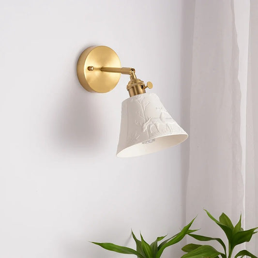 ModernLume Ceramic LED Wall Lamp with Pull Chain