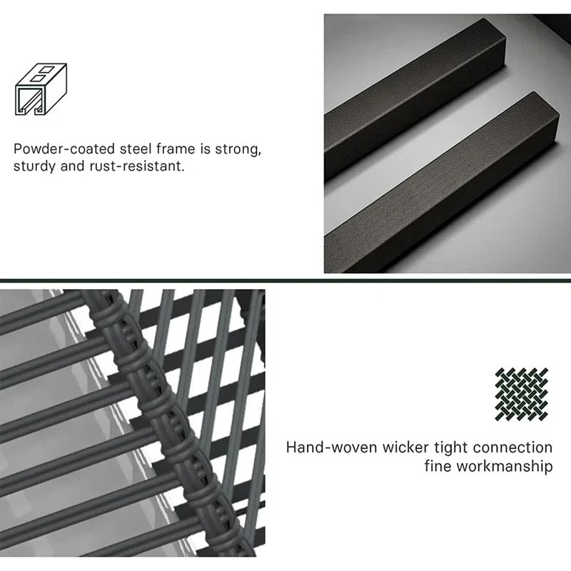 Modern Outdoor Solar Floor Lamp - Rattan Style Waterproof LED Light