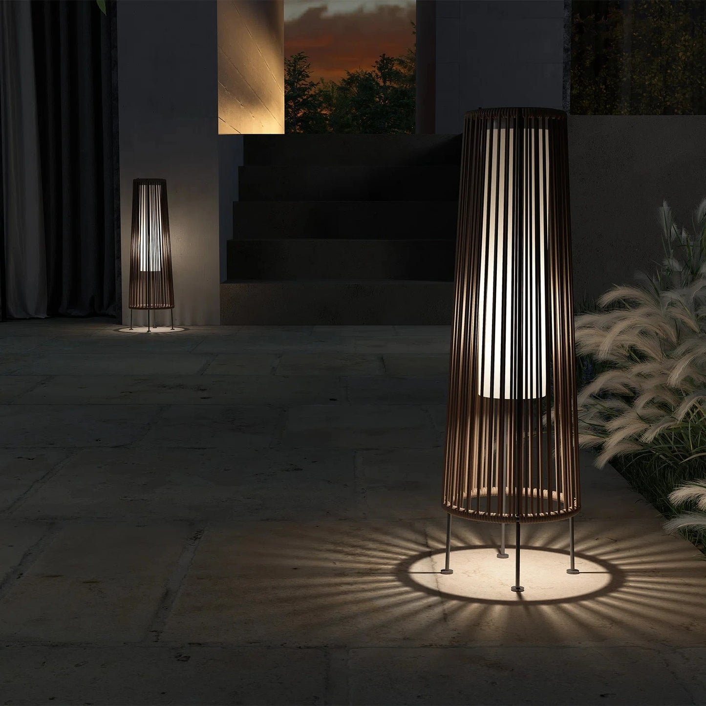 Modern Outdoor Solar Floor Lamp - Waterproof LED Design