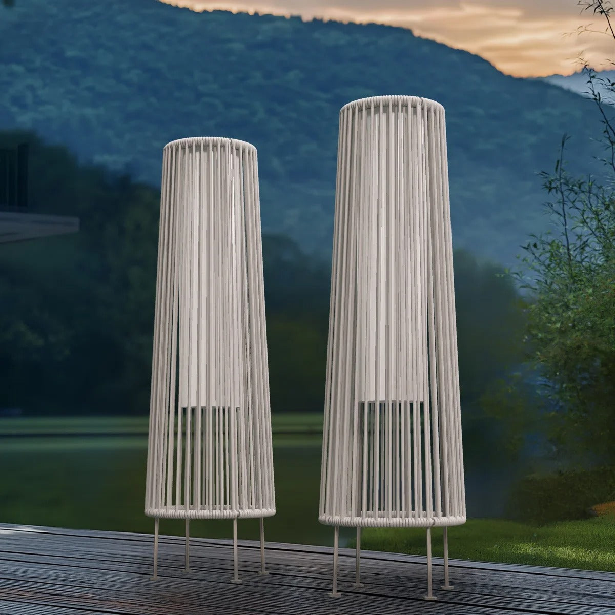 Modern Outdoor Solar Floor Lamp - Waterproof LED Design