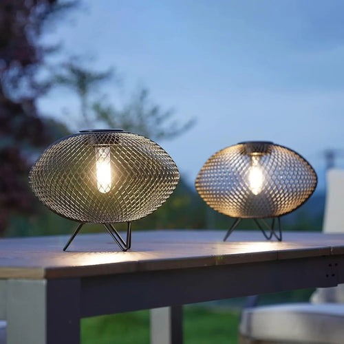 Modern Outdoor Solar Table Lamps - Portable LED Mesh Design for Garden & Patio