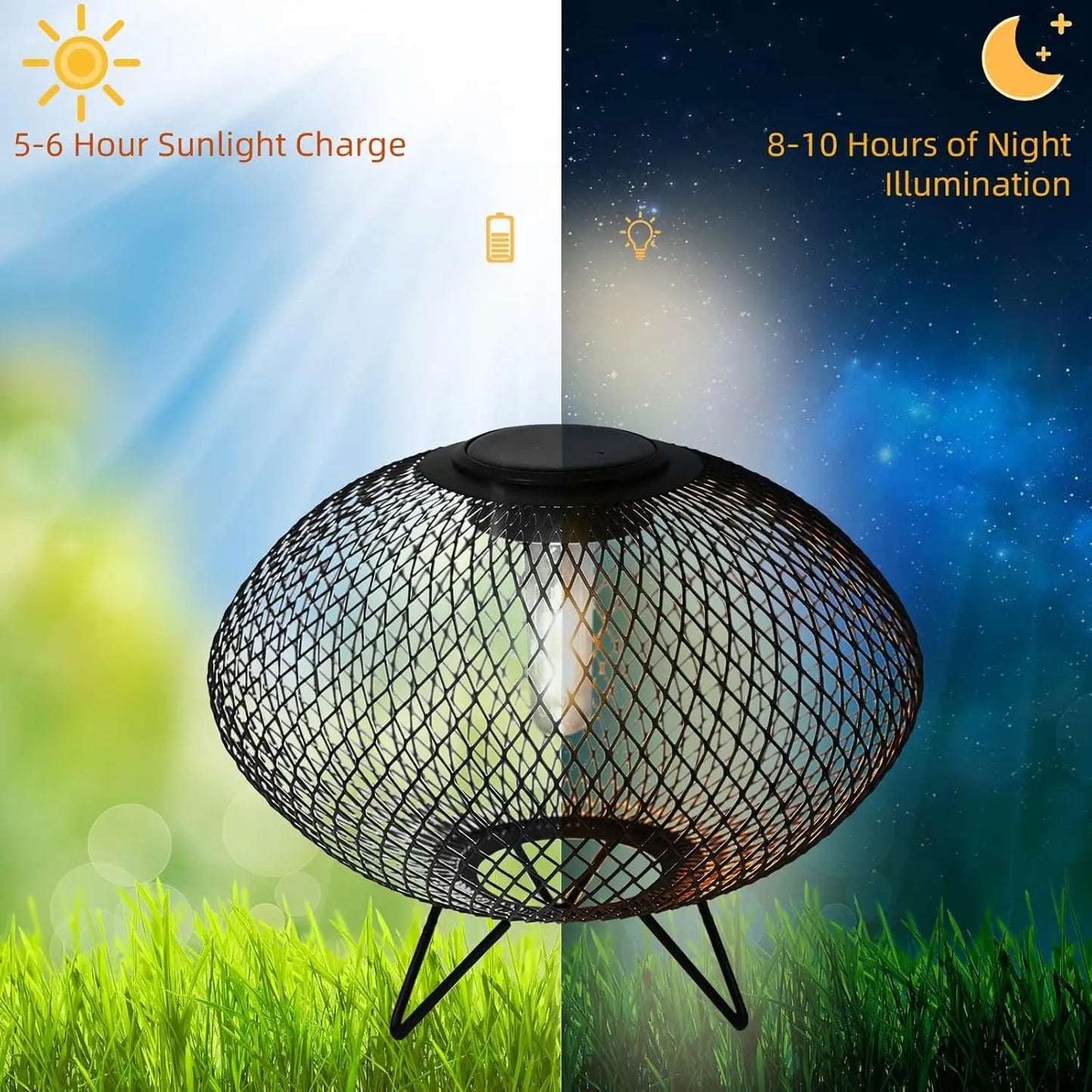 Modern Outdoor Solar Table Lamps - Portable LED Mesh Design for Garden & Patio