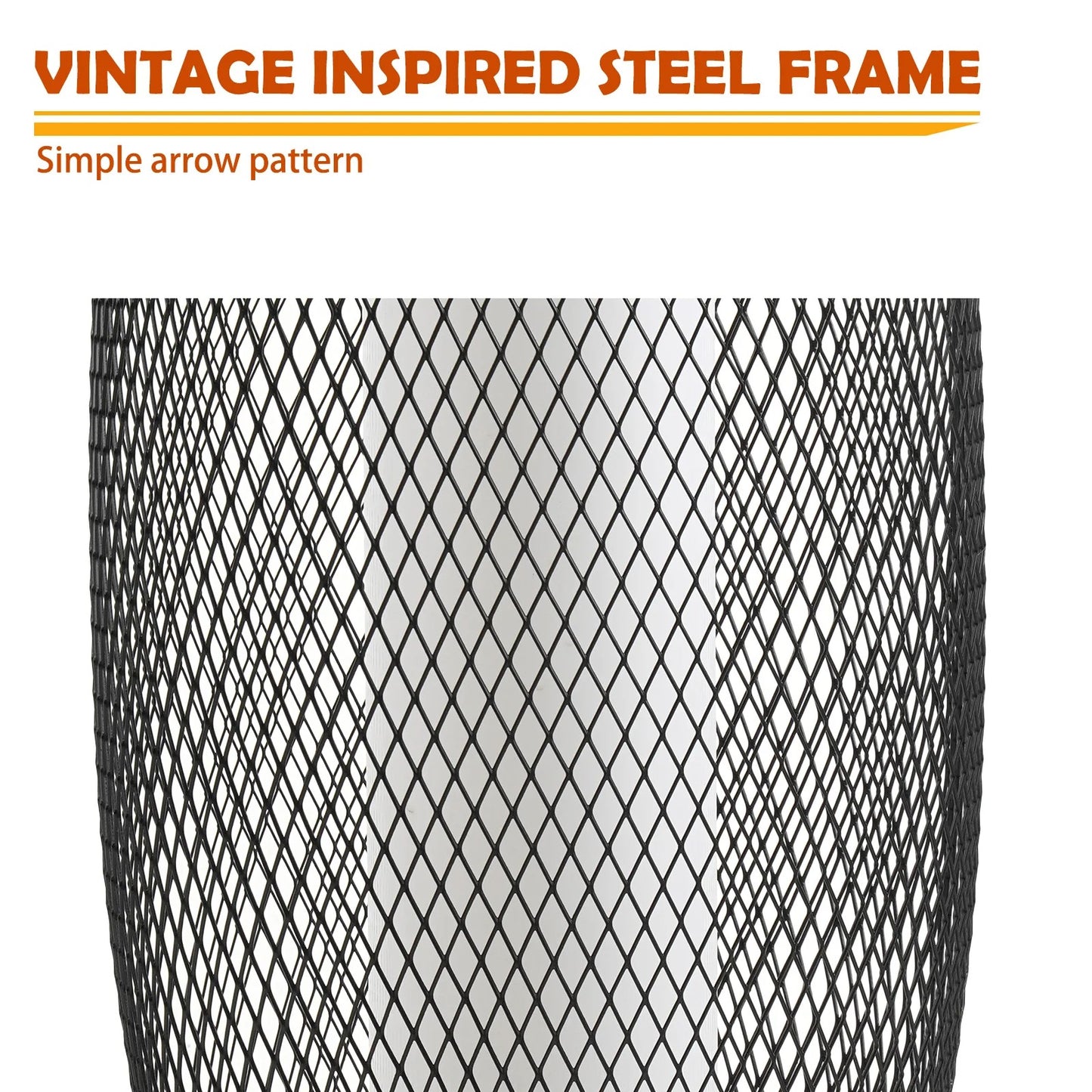 Modern Solar Floor Lamp, Metal Wire Shade, LED Modern Outdoor Flickering Lantern - Weather Resistant Garden Light