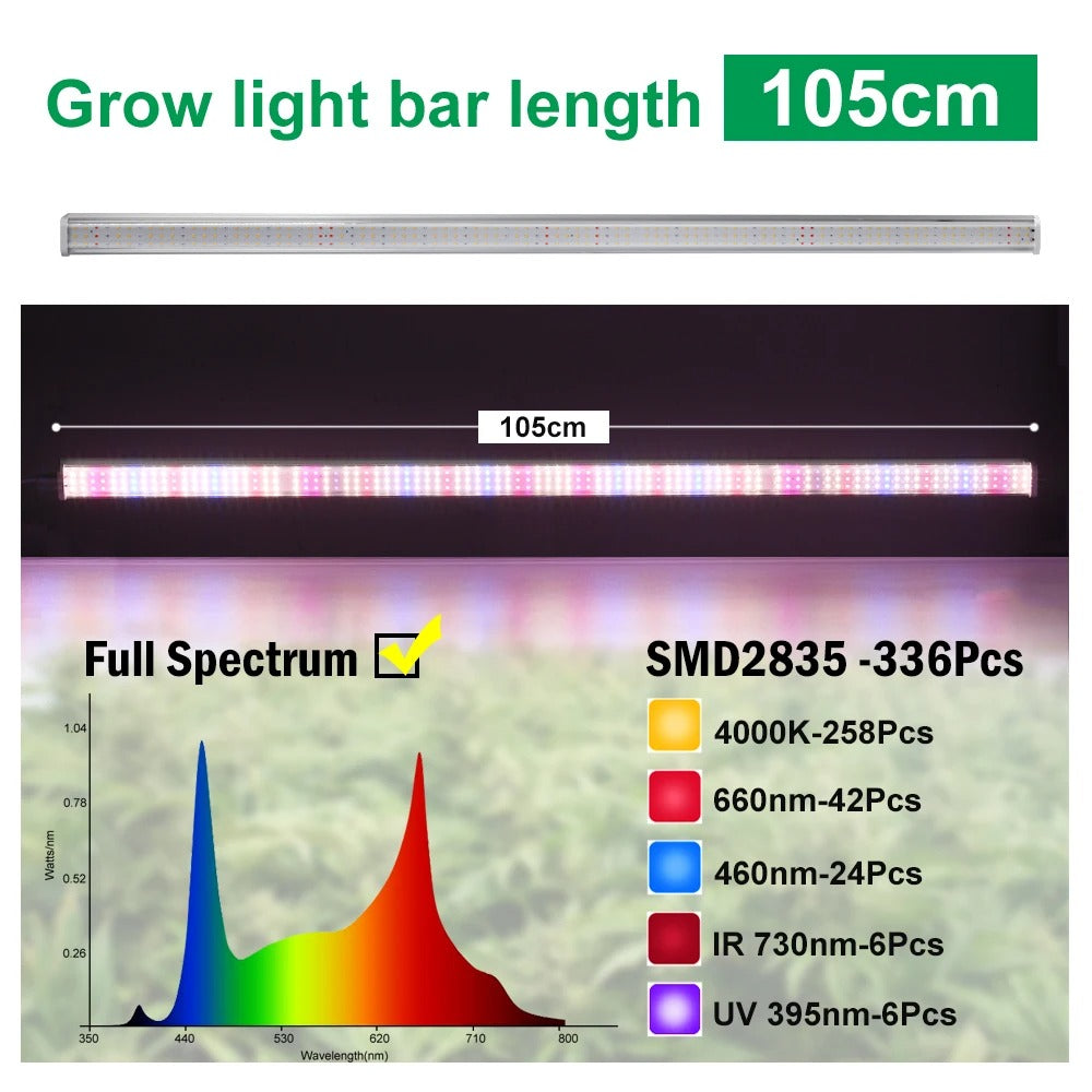 Multi-Bar LED Plant Grow Light Full Spectrum Hydroponic Indoor Grow Lamp Kit For Plants Seedling Veg Flower