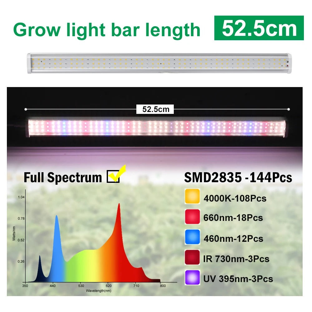 Multi-Bar LED Plant Grow Light Full Spectrum Hydroponic Indoor Grow Lamp Kit For Plants Seedling Veg Flower