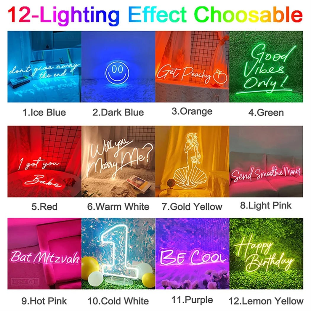 NeonSpark - Custom Birthday Neon Sign with Dimmable USB