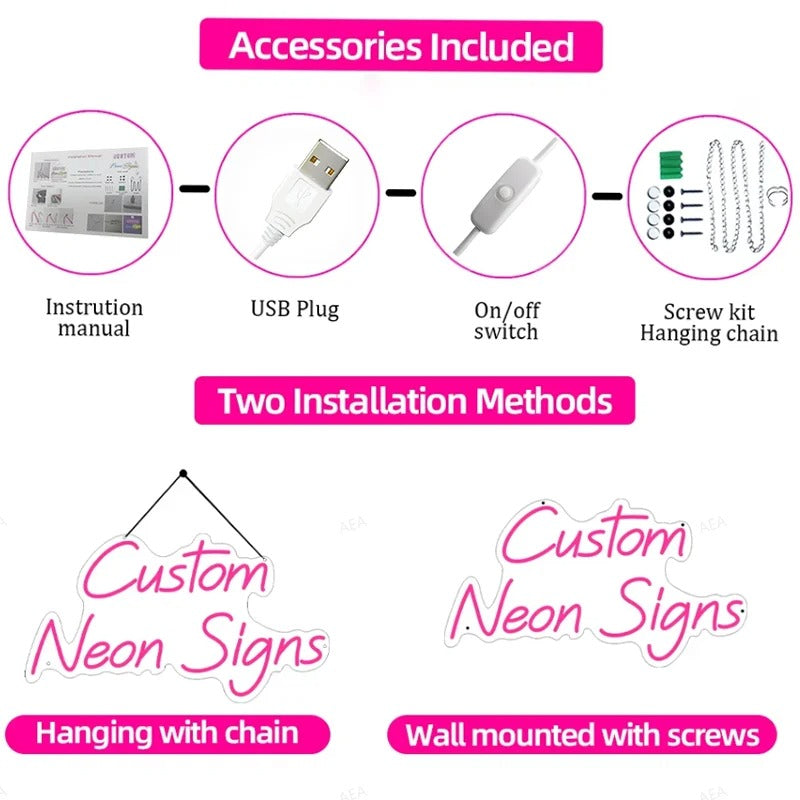 NeonSpark - Custom Birthday Neon Sign with Dimmable USB