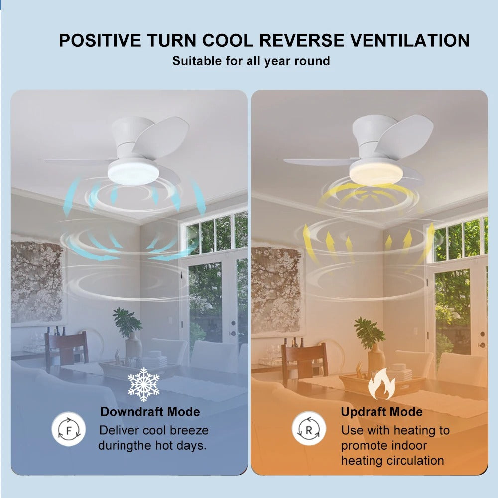 Nordic Essence Modern LED Ceiling Fan Light for Bedroom & Dining Room
