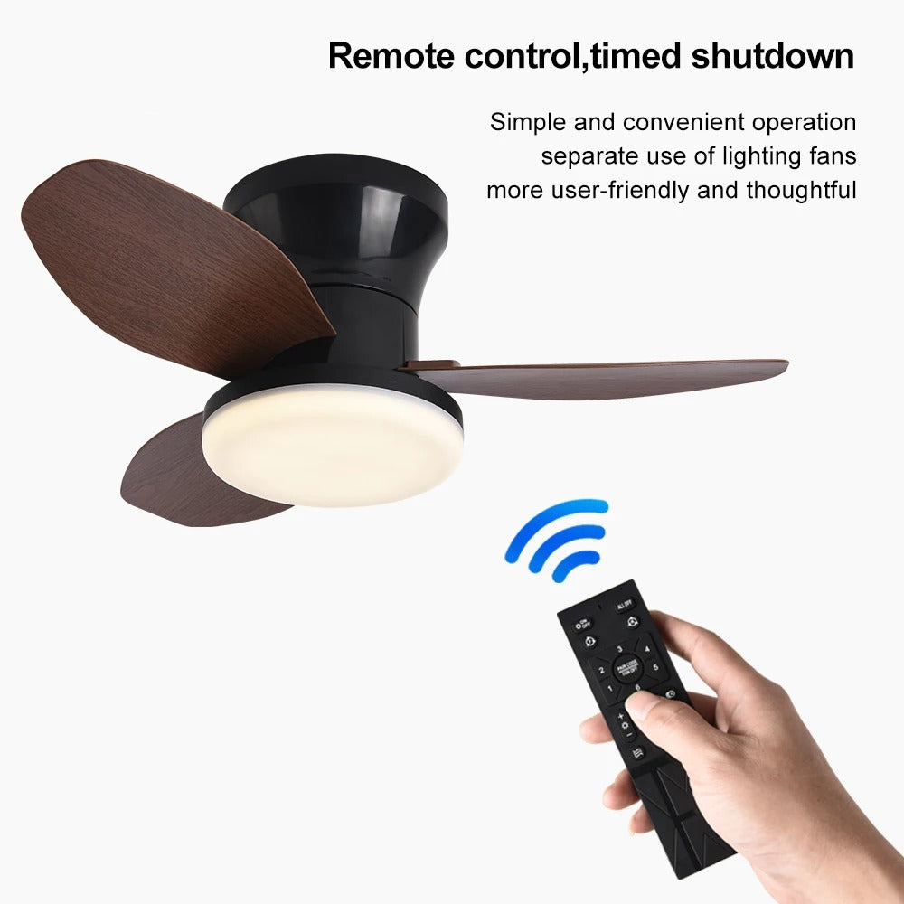 Nordic Essence Modern LED Ceiling Fan Light for Bedroom & Dining Room