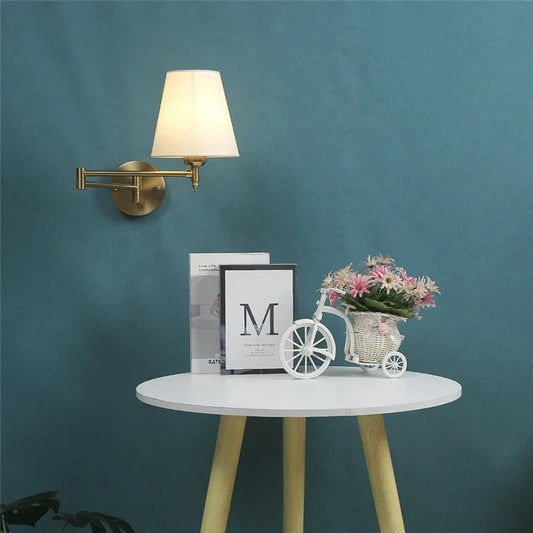 Nordic Style LED Folding Wall Lamp with Rotating Arm for Bedroom & Study