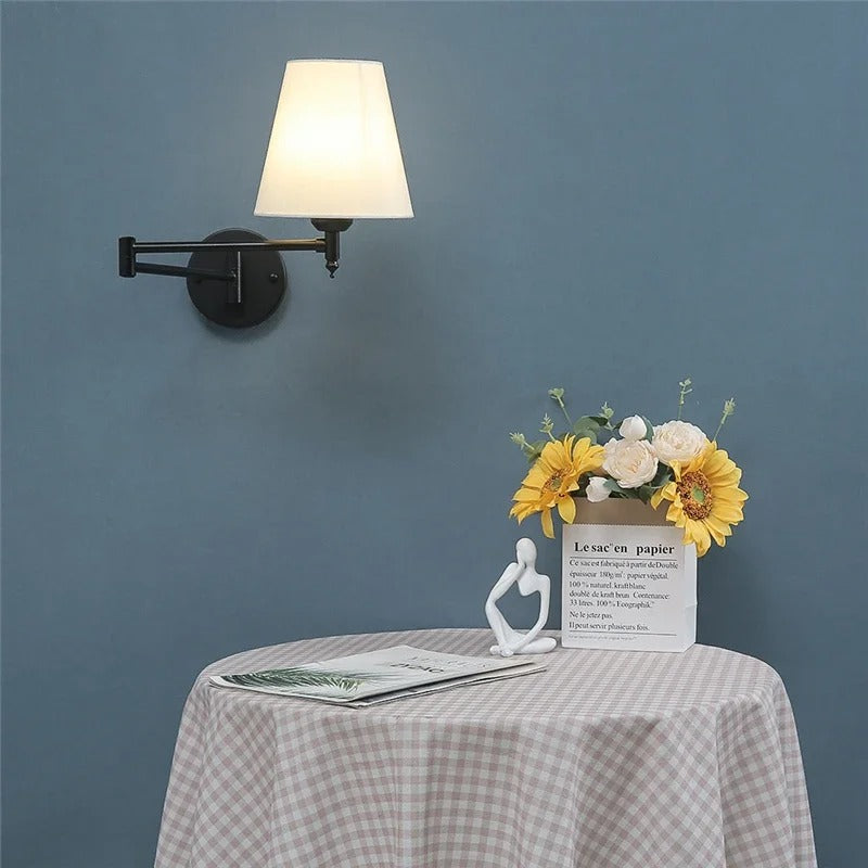 Nordic Style LED Folding Wall Lamp with Rotating Arm for Bedroom & Study