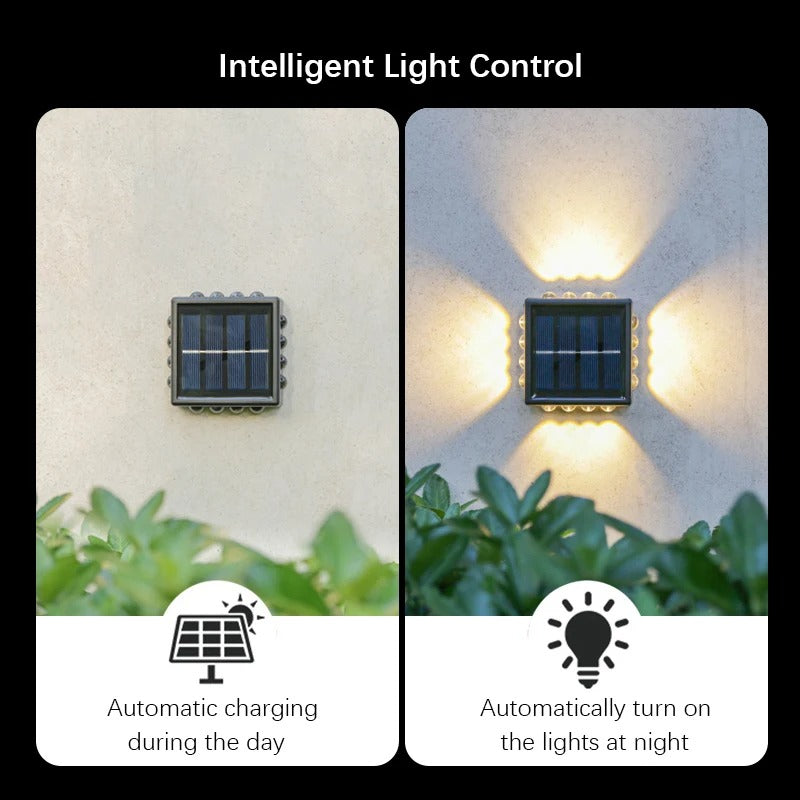NovaBeam - 16 LEDs Solar Wall Lights Outdoor Waterproof