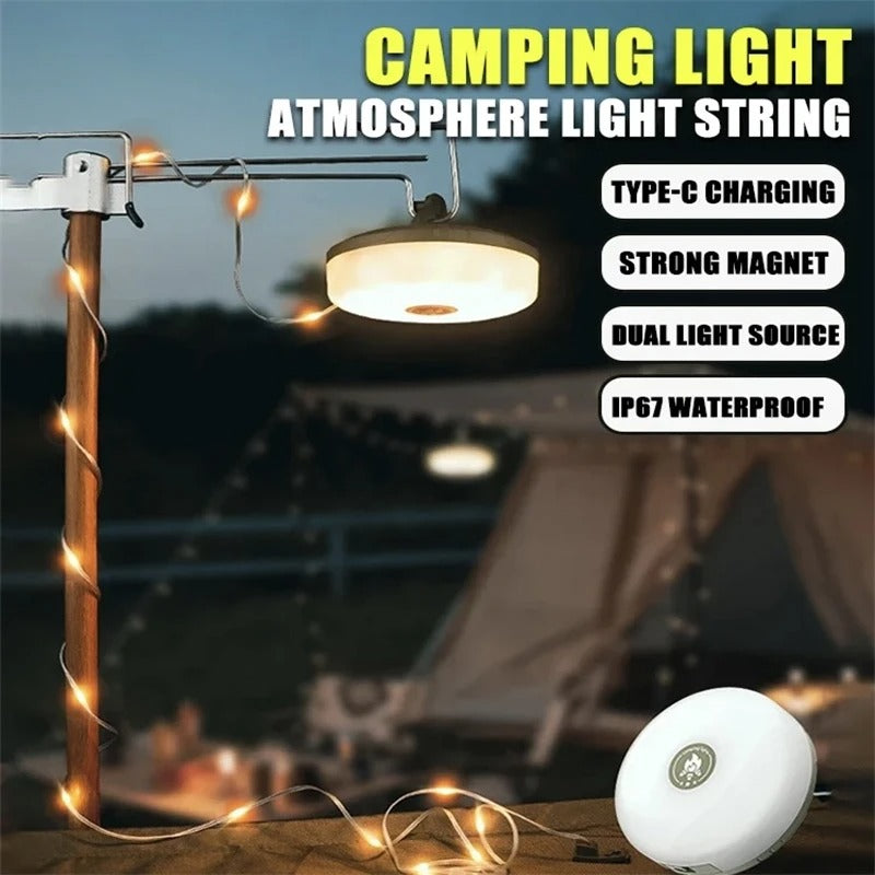 NovaLux - RGB Solar Camping String Lights with Hook
