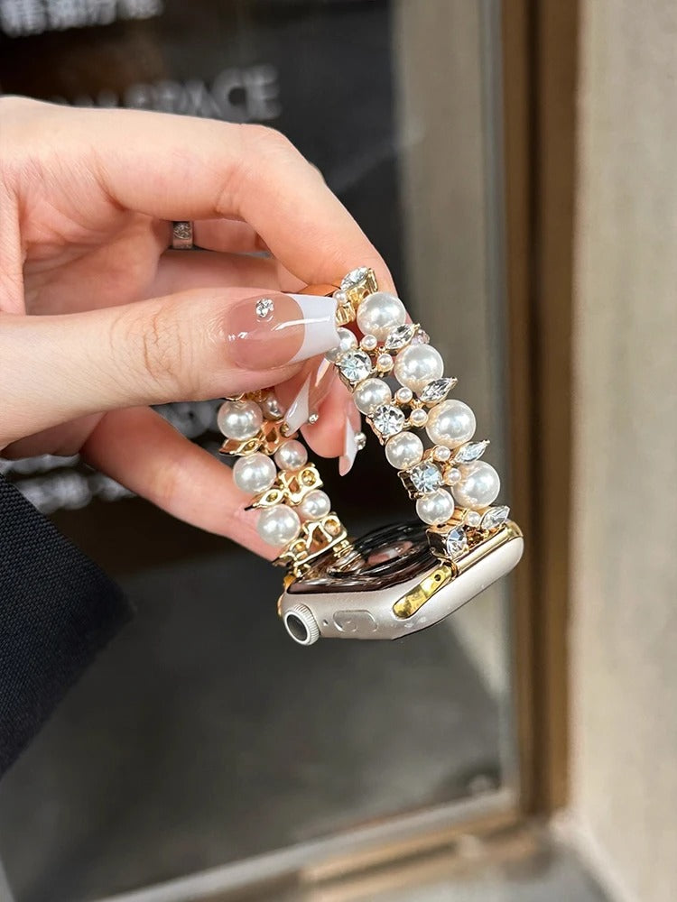 OpulentEra - Luxury Diamond Pearl Band for Apple Watch Ultra & Series 4–11